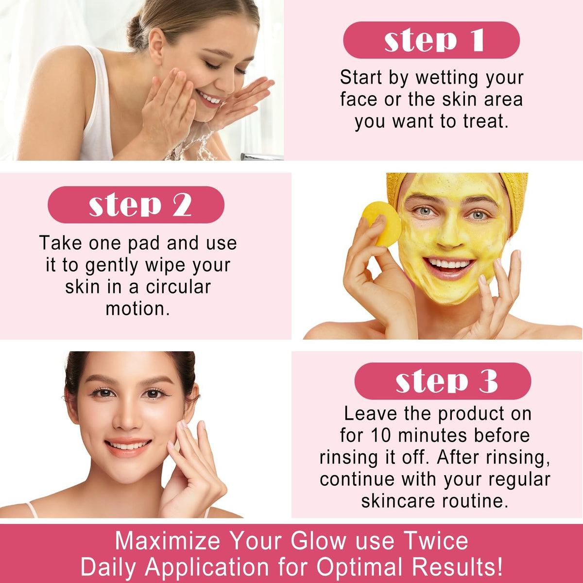 Kojic Acid Turmeric Facial Cleansing Pads - Deep Clean & Brighten Skin, 80 Pack