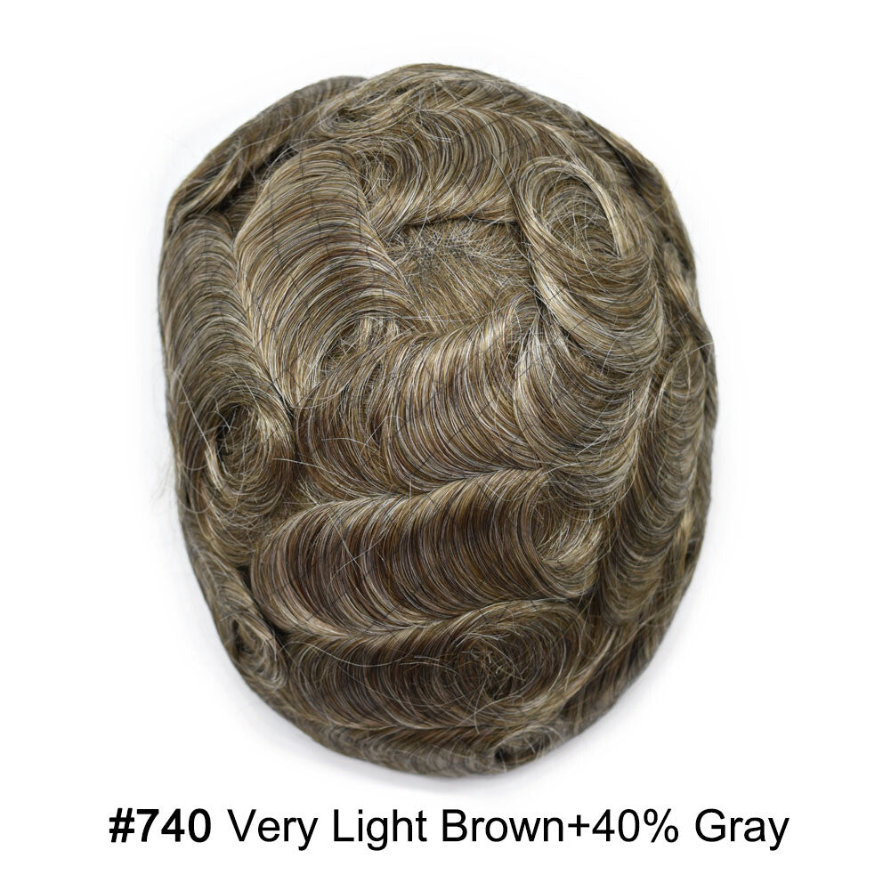 Ultra Thin Skin Hair Replacement System for Men - Natural Hairpiece, 6-10" Sizes & 68 Colors