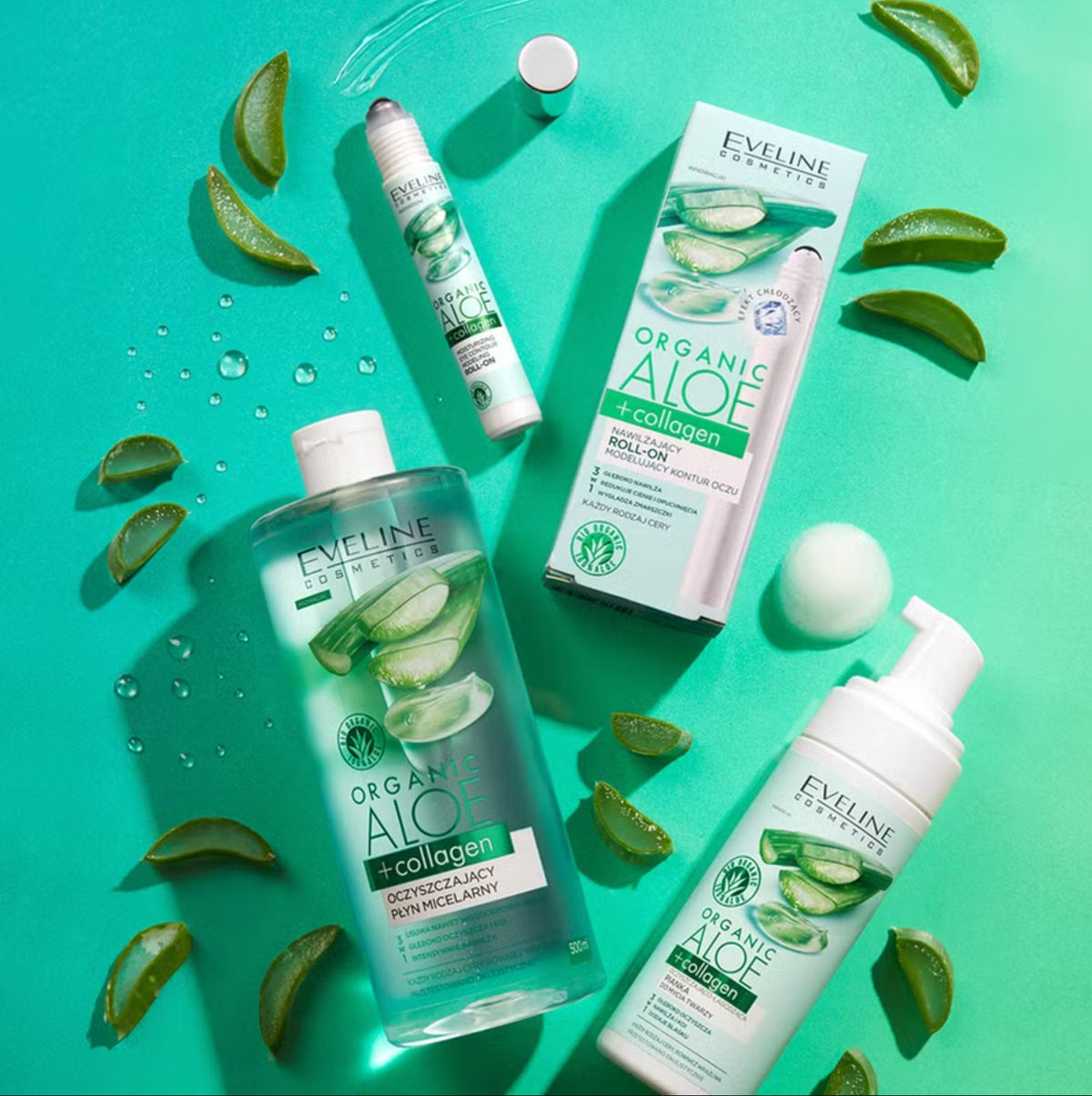 Organic Aloe Collagen Under Eye Roll-On Moisturizer for Dark Circles & Puffiness