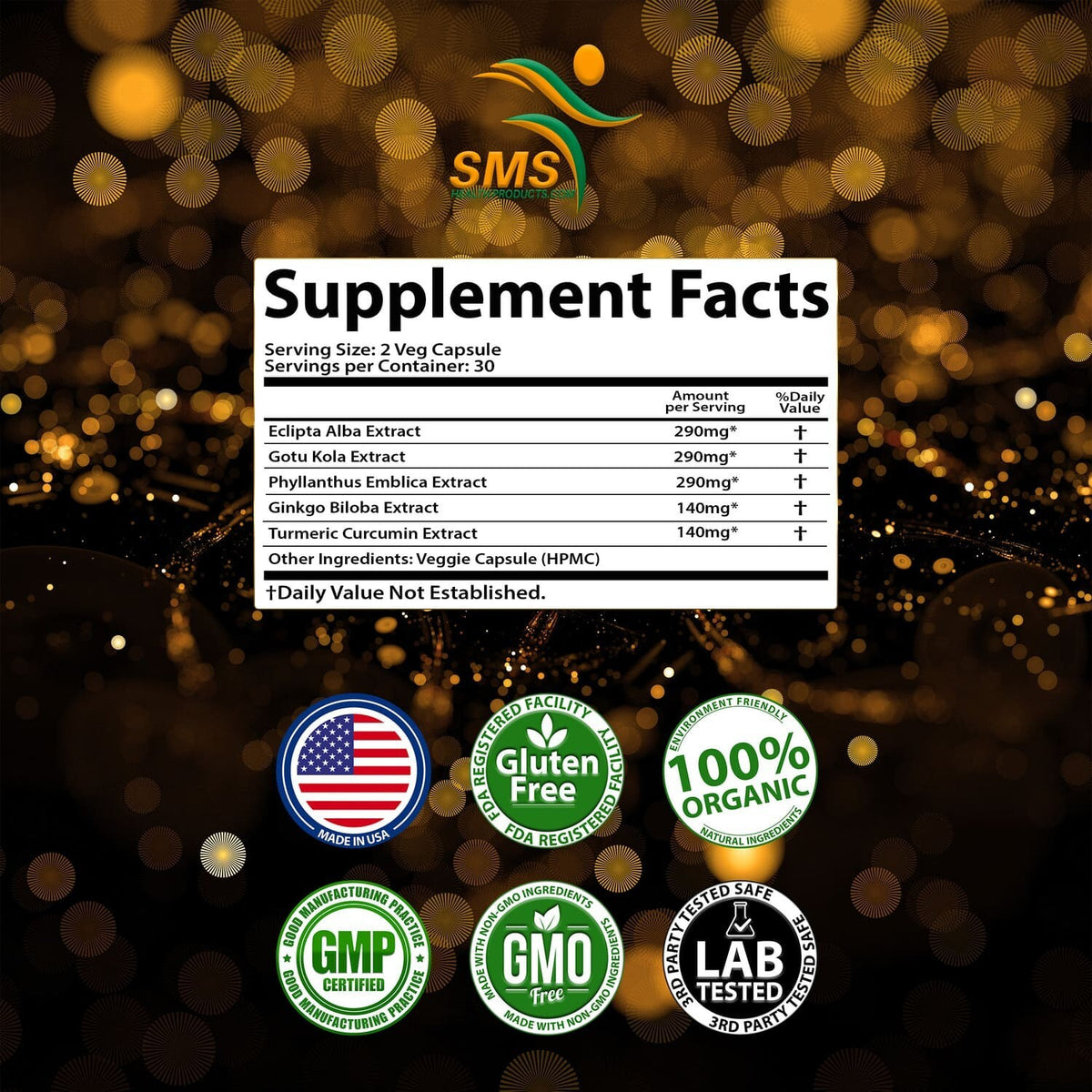 Hair Growth Supplement - 60 Veggie Capsules, Natural Herbal Formula