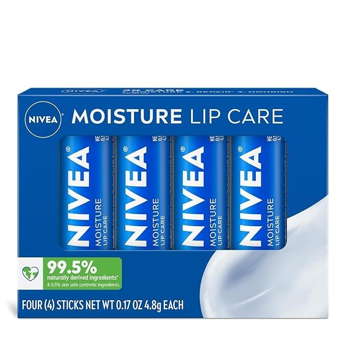 Moisturizing Lip Balm Stick with Shea Butter - Pack of 4