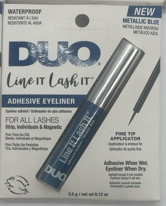 5 Pack Eyelash Adhesive Eyeliner - Metallic Blue, 0.12 oz Each, False Lash Glue Set
