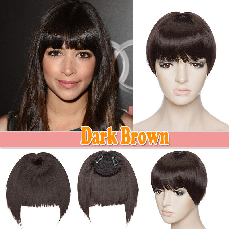 Clip-In Thin Neat Bangs Hairpiece for Front Fringe Hair Extensions