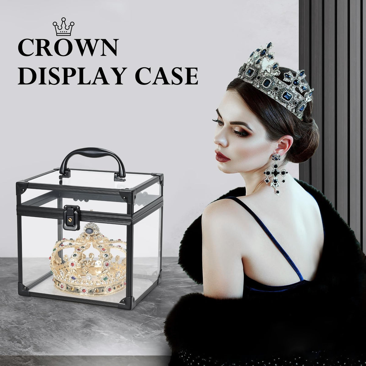 Portable Clear Makeup Organizer Case with Lockable Handle - Travel Cosmetic Storage Box