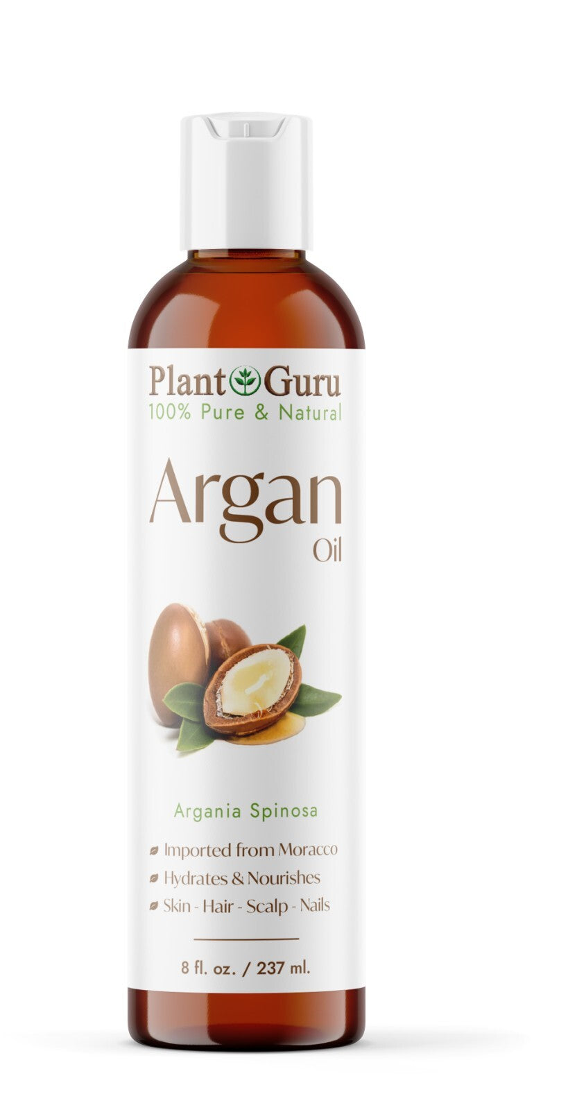 Pure Argan Oil for Hair and Skin - 8 oz, Cold Pressed, Unrefined Moroccan Oil