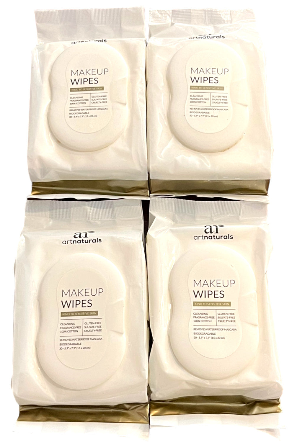 Makeup Remover Wipes Pack of 4 - 30-5.9 x 7.9 Inches Facial Cleansing Cloths