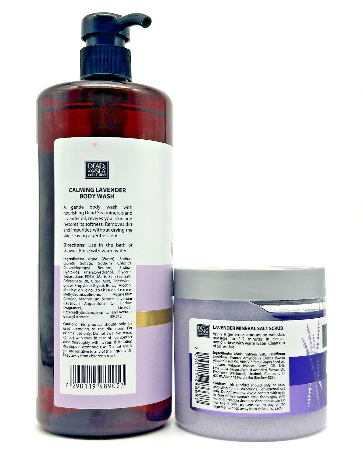 Dead Sea Collection Lavender Mineral Body Wash (33.8 oz) &Salt Scrub