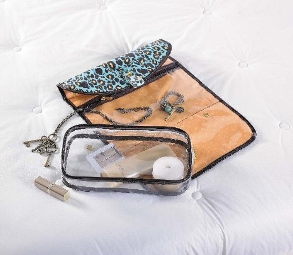 Travel Toiletry Case with Hanging Hook and Removable Cosmetic Bag - Wild Paisley Pattern