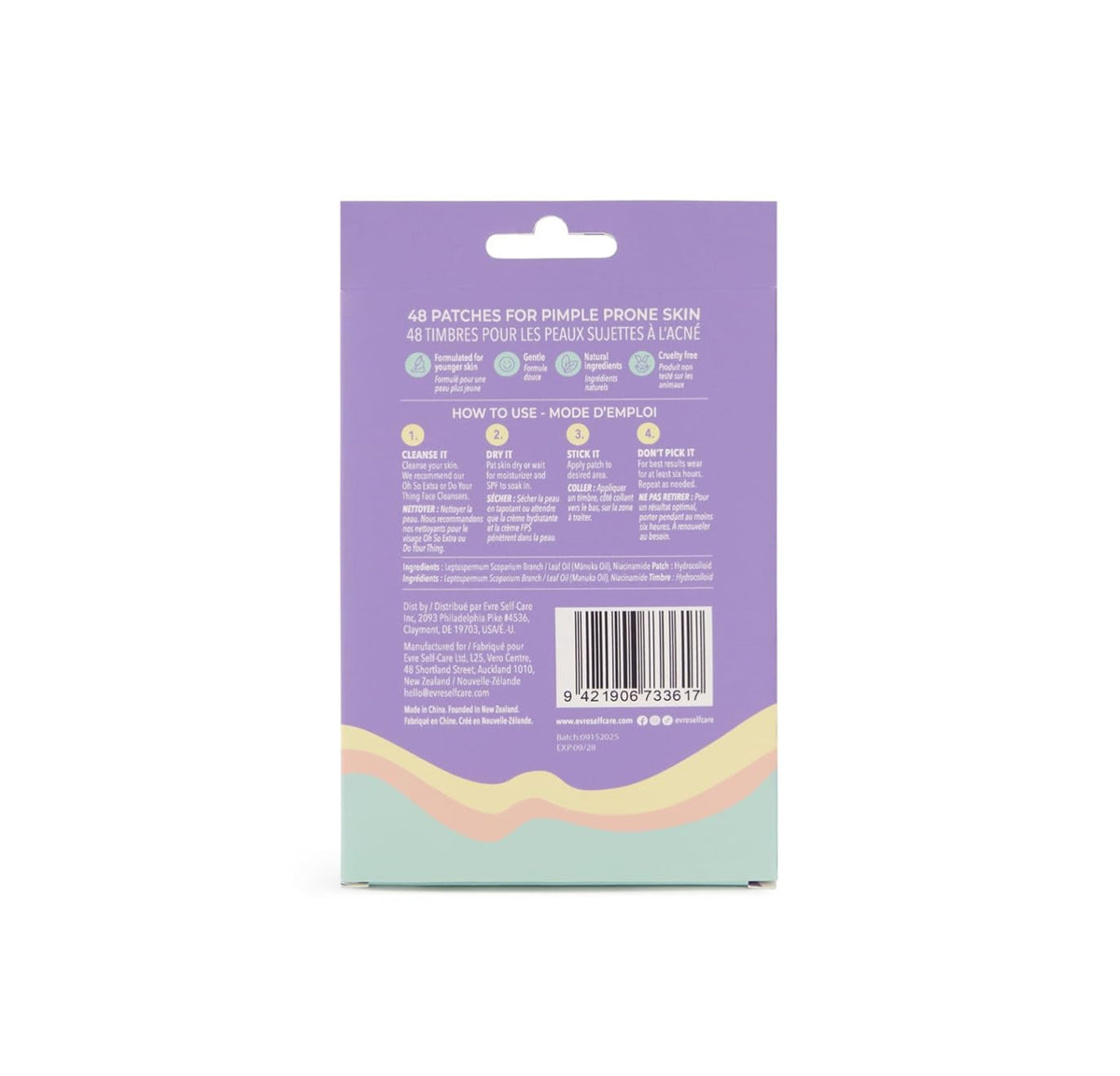 Teen Pimple Patches with Mānuka Oil & Niacinamide - 48 Clear Hydrocolloid Spots