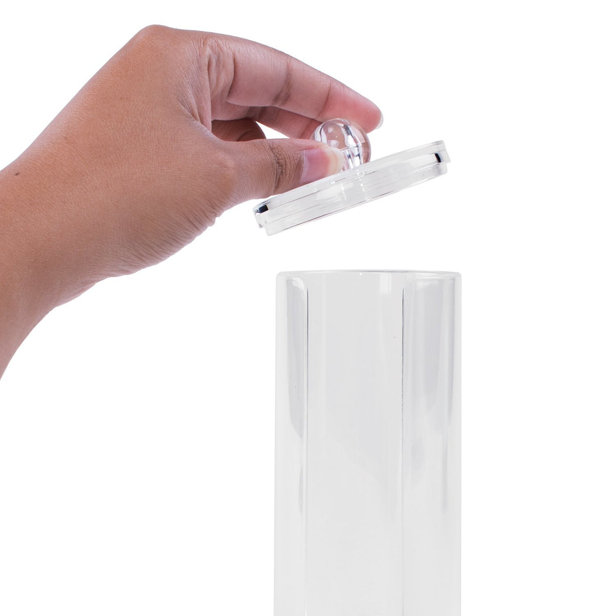 Cosmetic Cotton Pad Holder Makeup Organizer 6.5x2.5 Inch White