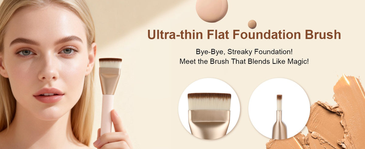 Flat Foundation Brush for Liquid Makeup - Precise Spatula Face Brush