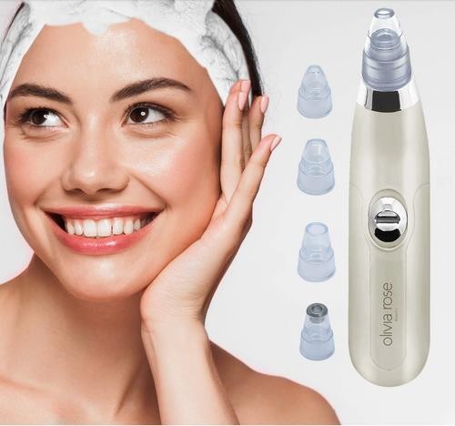 Blackhead Remover Vacuum with 3 Interchangeable Suction Heads & Facial Headband Set