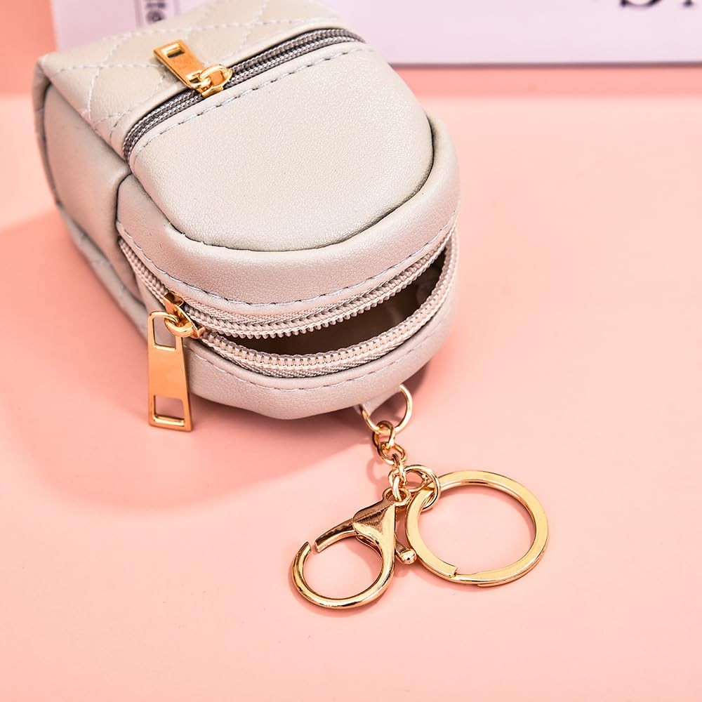 Mini Cosmetic Bag Backpack with Keychain for Women, Cute Pendant Design