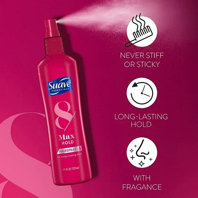 Max Hold Non-Aerosol Hairspray - 11 oz, Suitable for All Hair Types