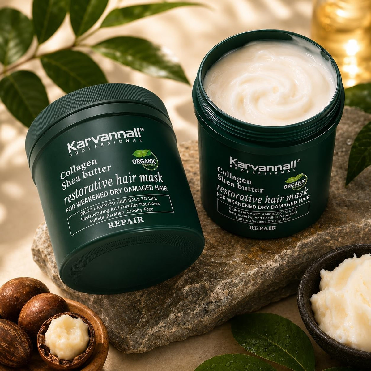 Shea Butter Collagen Hair Mask - Deep Repair & Hydration for Damaged Hair - 16.9 Fl Oz