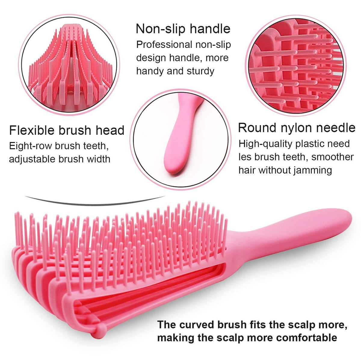 Hair Styling Tool Set with Detangler, Combs & Edge Brush – Versatile Hair Care