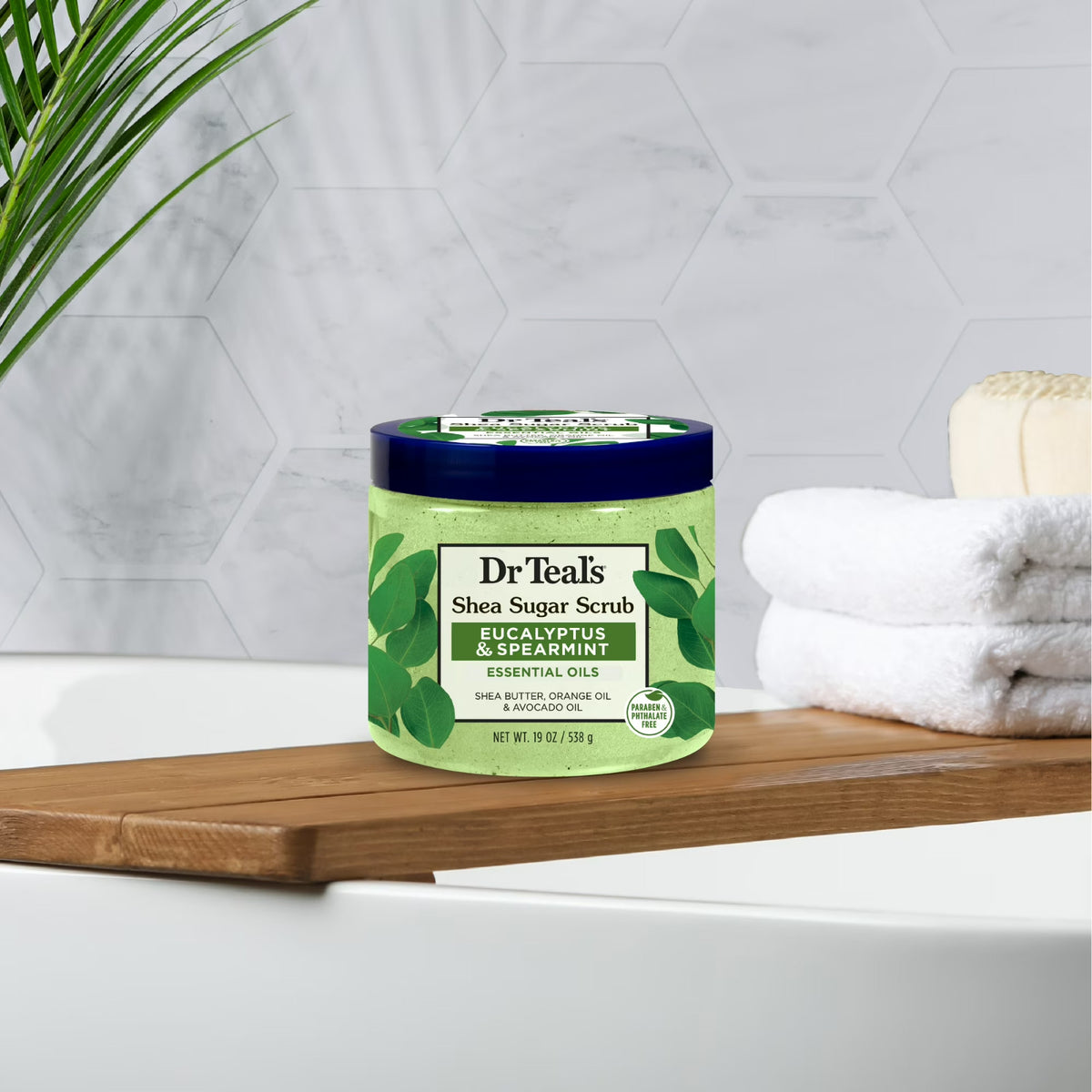 Dr Teal's Shea Sugar Body Scrub Eucalyptus and Spearmint, 19 oz -