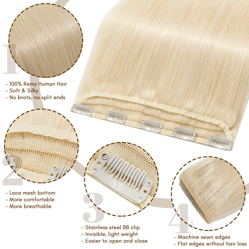 Remy Human Hair Extensions - Clip-In Full Head Set, 3/4 Thickness, 10-40 Inches