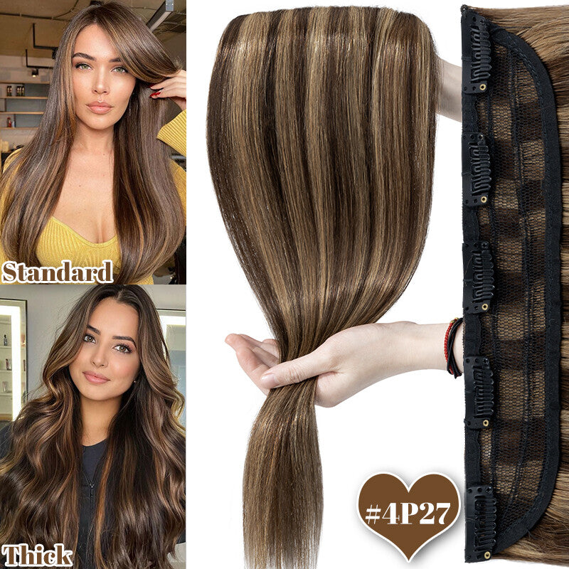 Clip-In Hair Extensions 100% Remy Human Hair Full Head Thick One Piece