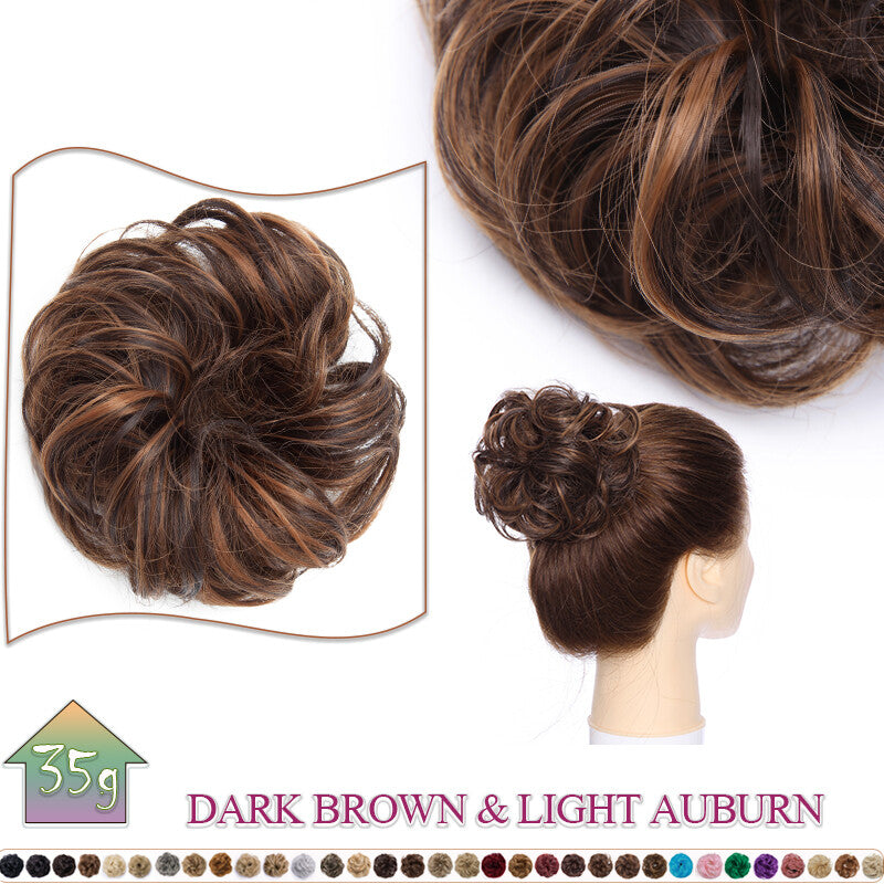 Curly Messy Bun Hair Extension Scrunchie Natural Updo Thick Human Hair