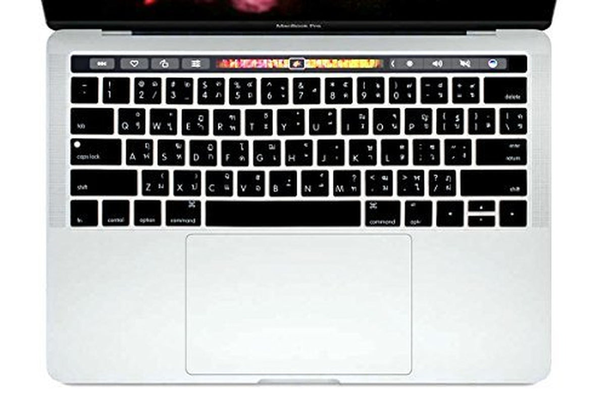 HRH Silicone Keyboard Cover for MacBook Pro with Touch Bar 13/15 Inch - Waterproof, Washable, Thai Layout
