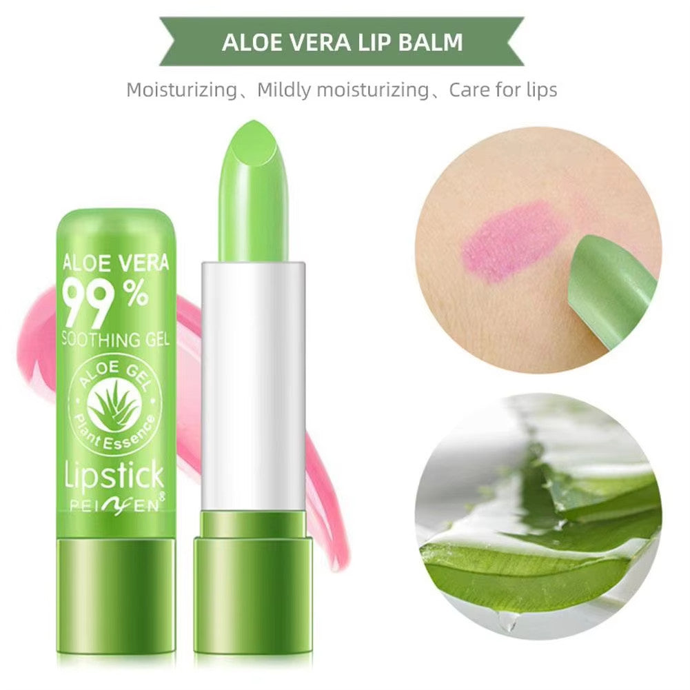 Color Changing Aloe Vera Lipstick Set - Moisturizing Lip Gloss for Dry Lips