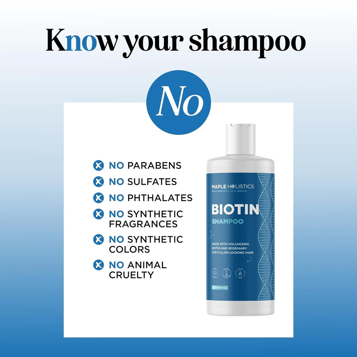 Rosemary Biotin Shampoo for Thinning Hair Vegan Volumizing Fine B