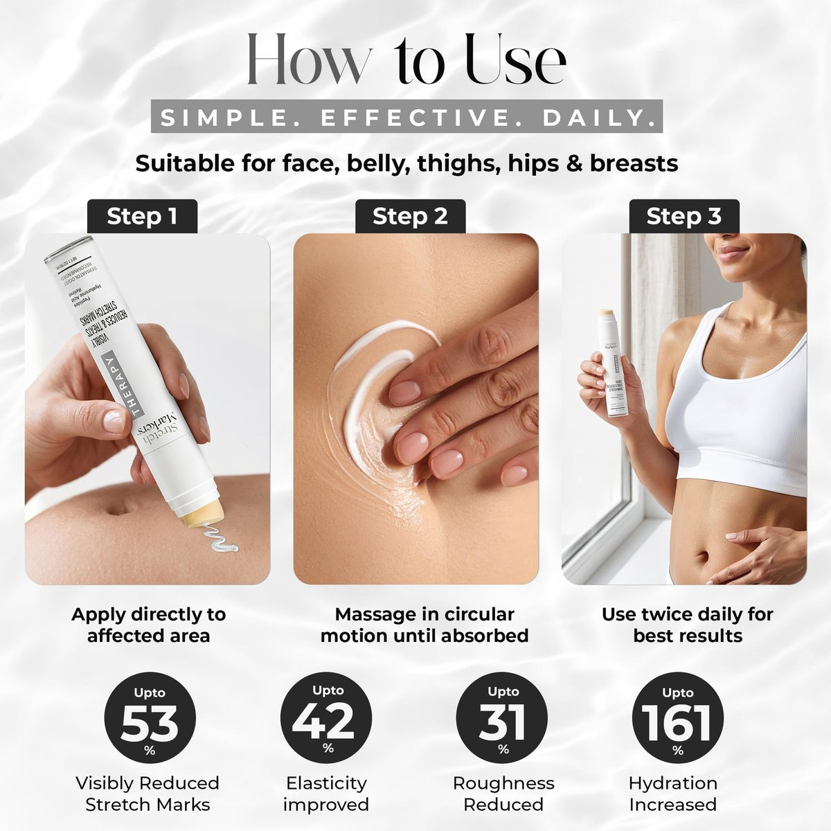 Stretch Marks Cream with Collagen Support and Hydrating Formula - 1 fl oz