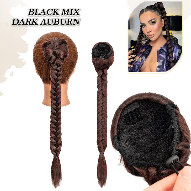 Drawstring Ponytail Hair Extension with Layered Wavy Texture - Thick & Natural-Looking