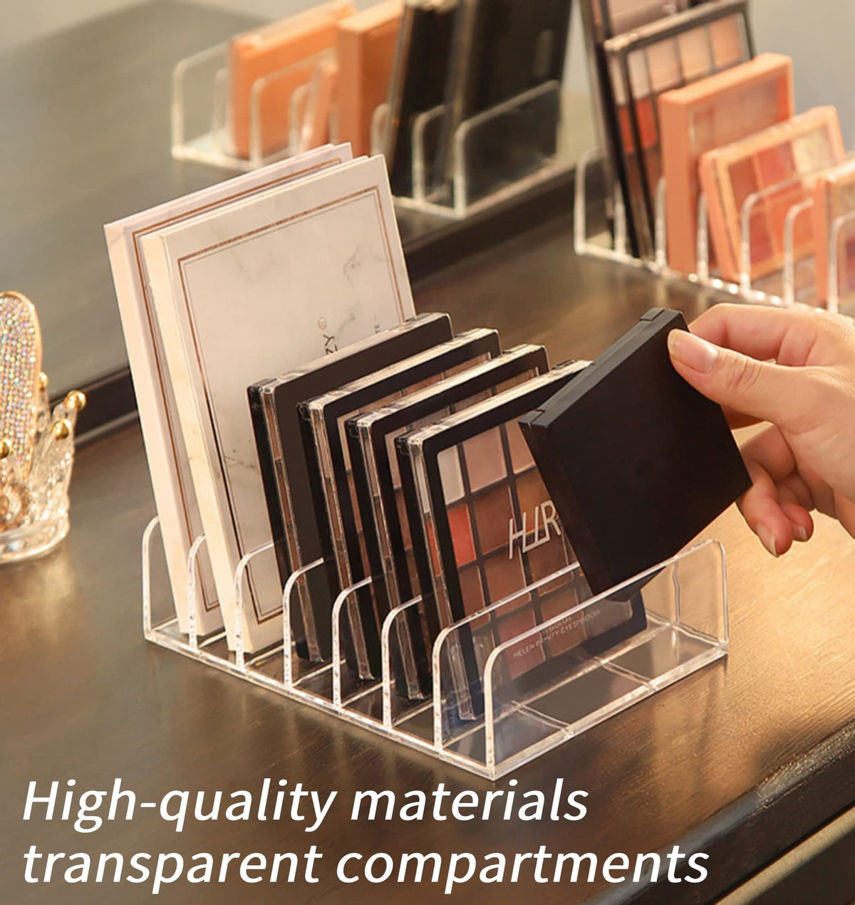 2 Pack Eyeshadow Palette Organizer for Bathroom Countertops - Cosmetic Storage Rack