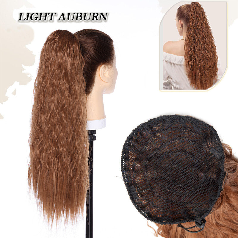 Drawstring Ponytail Hair Extension with Layered Wavy Texture - Thick & Natural-Looking