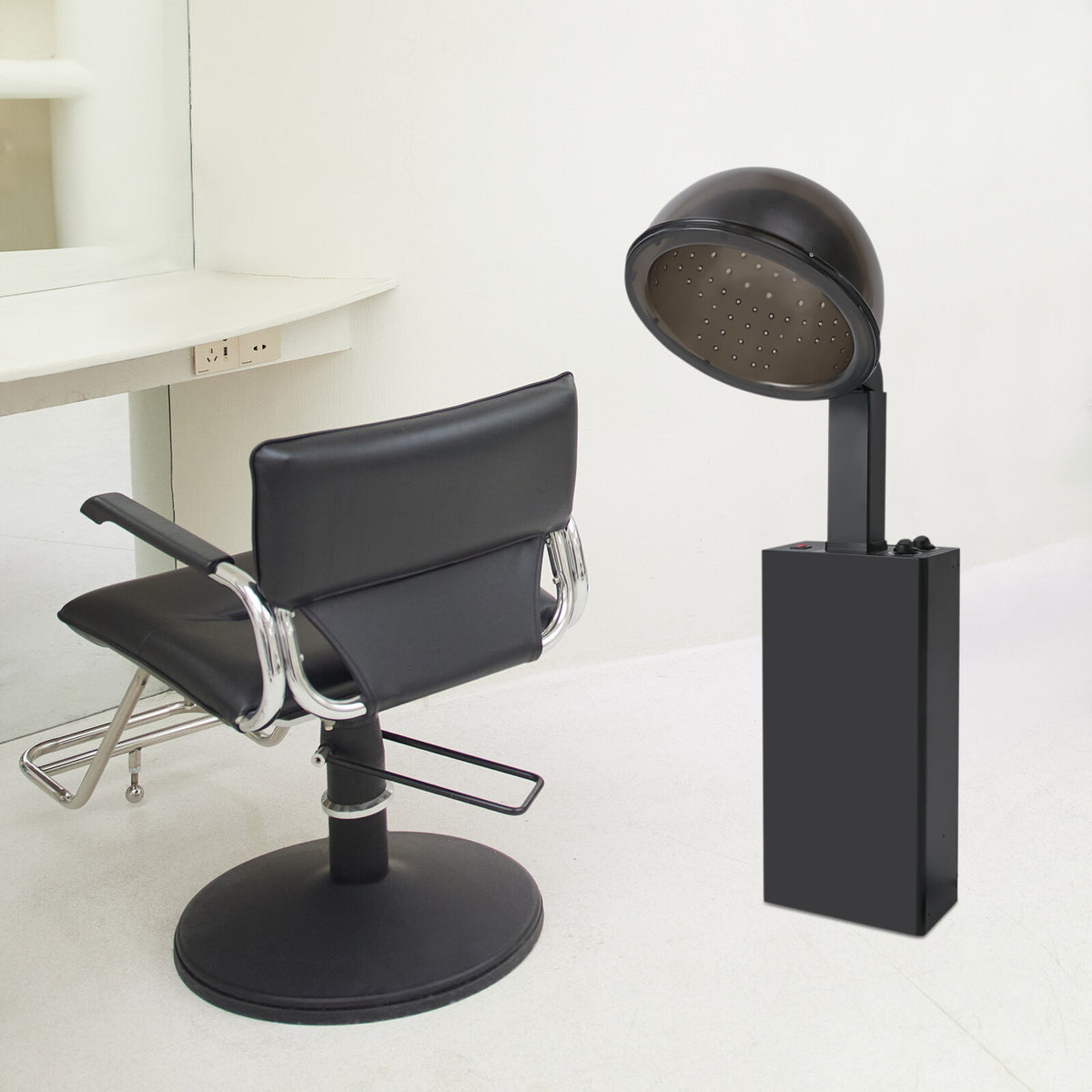 Professional Hooded Stand Up Hair Dryer with Adjustable Temperature and Timer