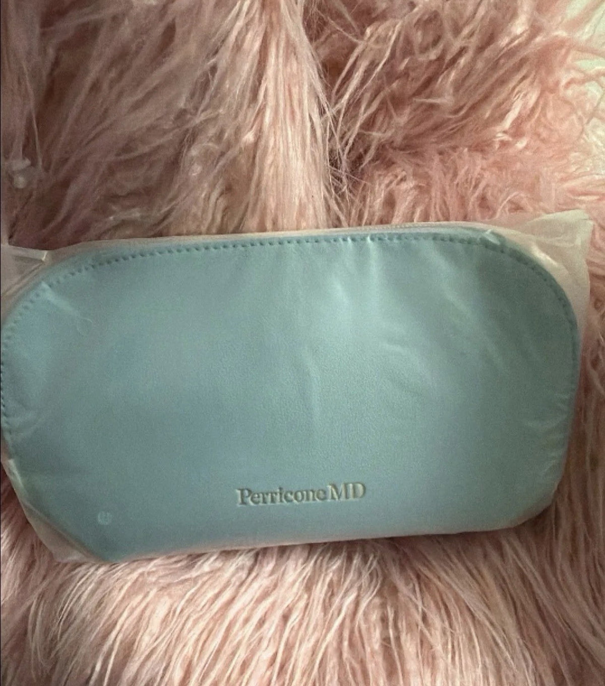 Light Blue Cosmetic Bag for Travel & Makeup Storage