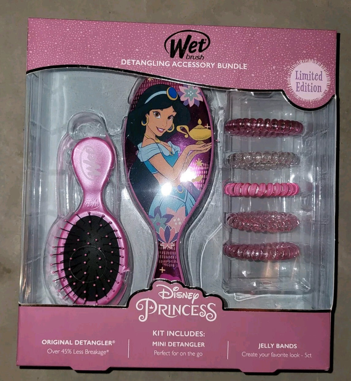 Disney Princess Jasmine Hair Detangler Brush & Accessory Set for Kids