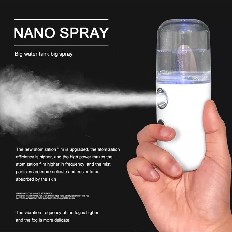 Portable Nano Facial Steamer Mister 30ml USB Rechargeable Humidifier