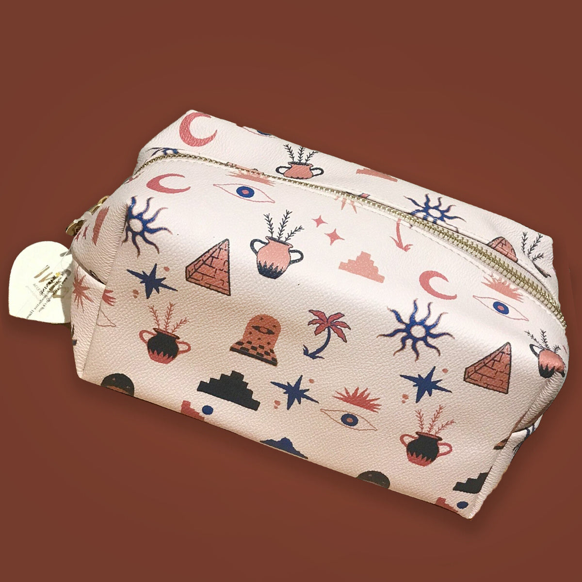 Travel Cosmetic Bag with Succulent and Geometric Designs - Multiple Sizes & Styles