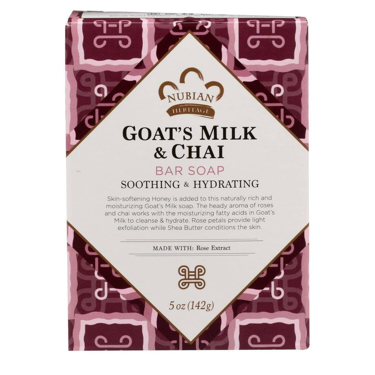 Nubian Heritage Bar Soap Goat's Milk & Chai Soap, Soothing Hydrating,