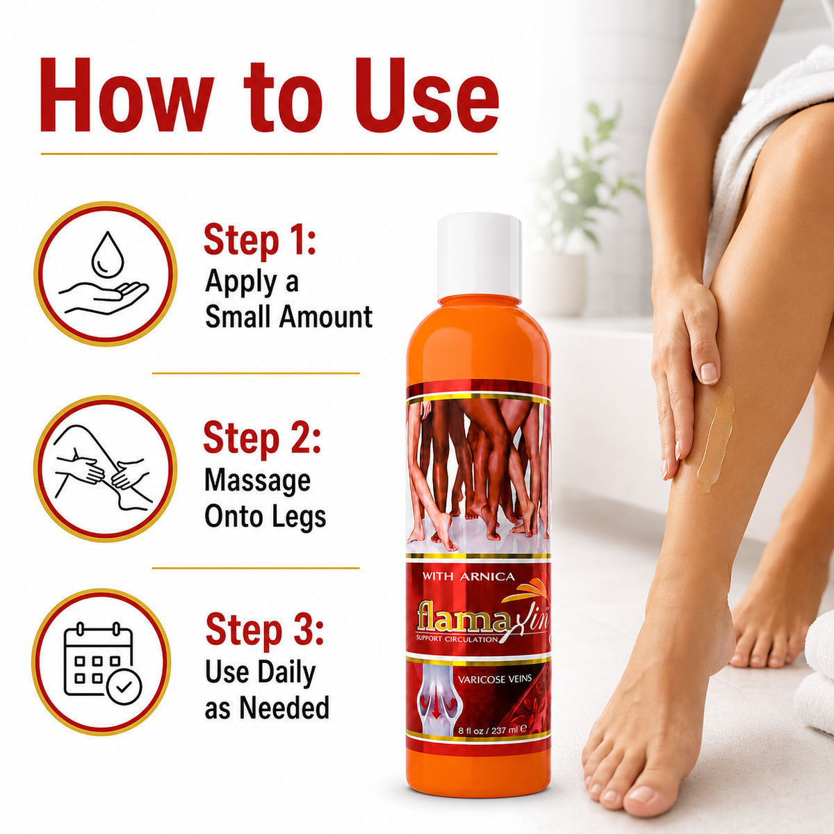 Leg Vein Support Cream - Varicose Veins, Bruises & Circulation Relief