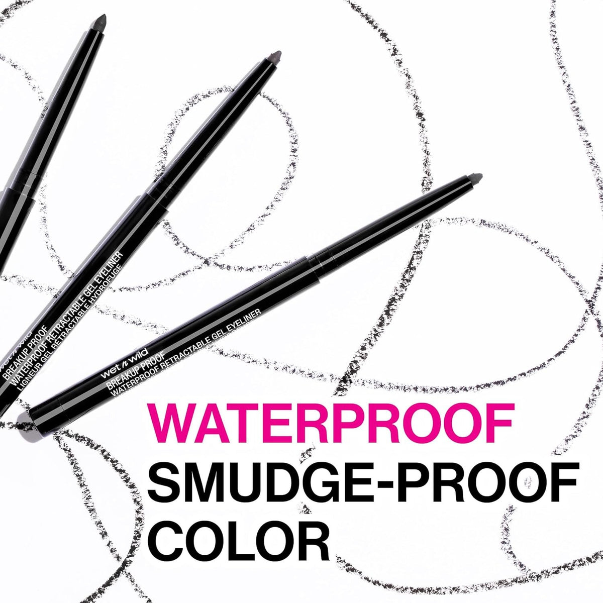 Long-Lasting Waterproof Gel Eyeliner - Retractable, Smudge-Proof, 0.1oz
