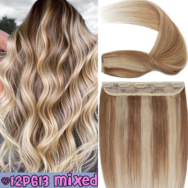 Thick Clip-In Human Hair Extensions Full Head Remy Weft - Various Lengths & Colors