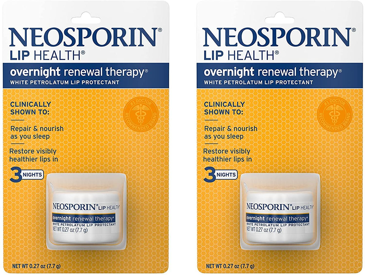 Neosporin Lip Care Overnight Renewal Therapy 0.27oz 2-Pack - Helps Heal Dry Lips