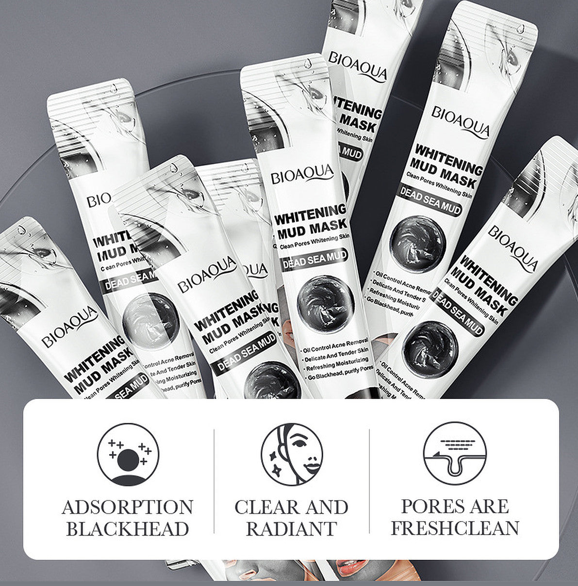 Dead Sea Mud Mask - Oil Control & Blackhead Removal, 8g x 10pcs