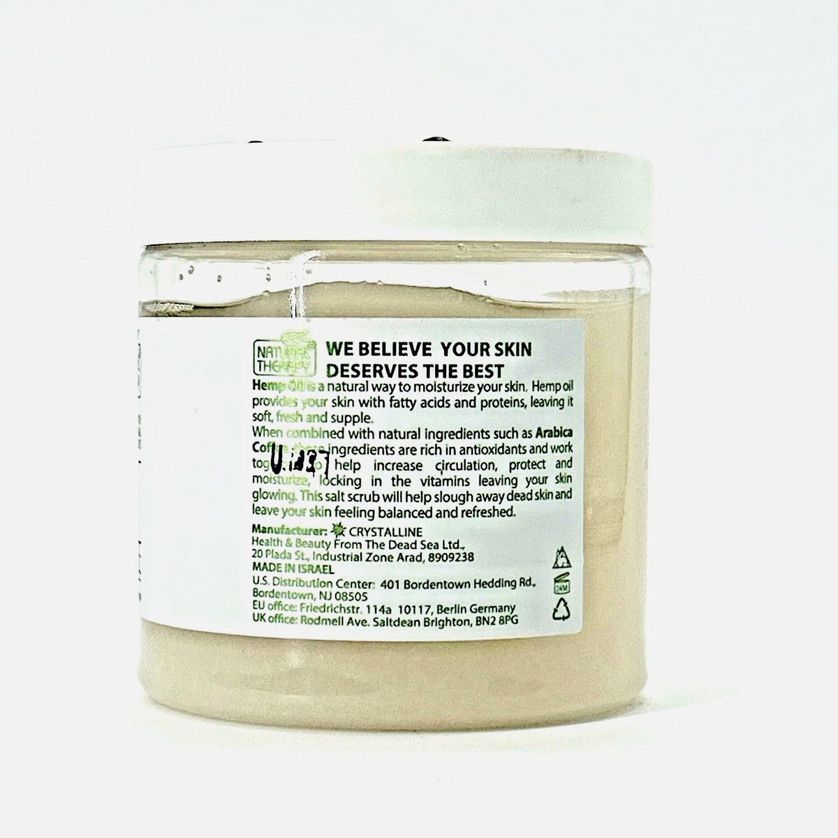 Natural Therapy Hemp+Coffee Exfoliating Glow Mineral Salt Scrub