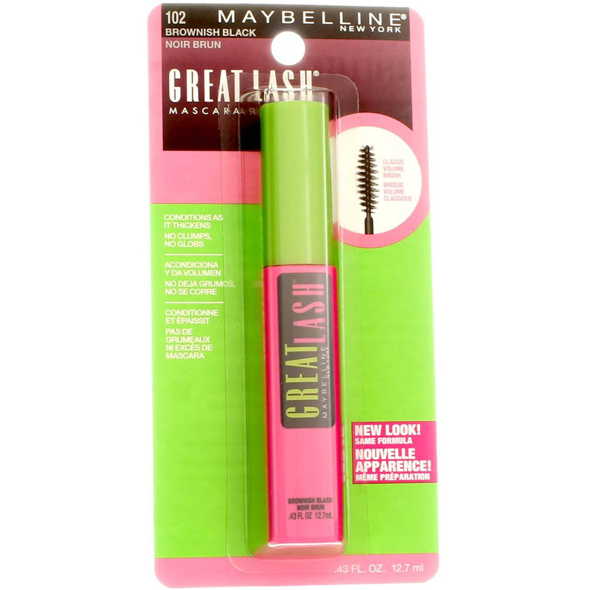 2 Pack Volumizing Washable Mascara with Curved Brush - Brownish Black 102