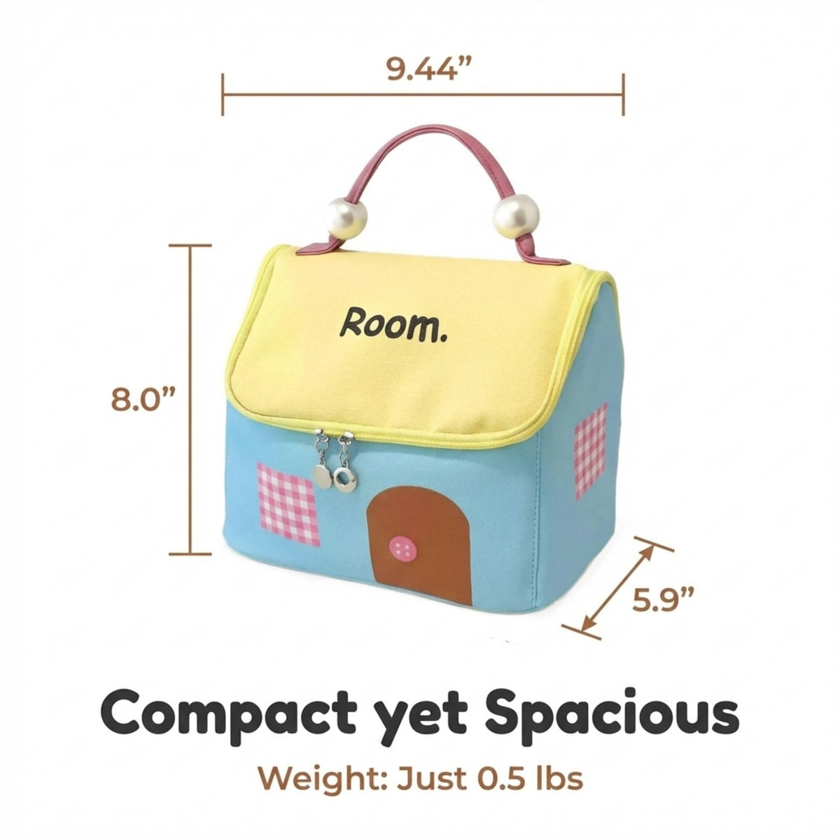 Cute House-Shaped Makeup Bag - Kawaii Faux Leather Travel Organizer