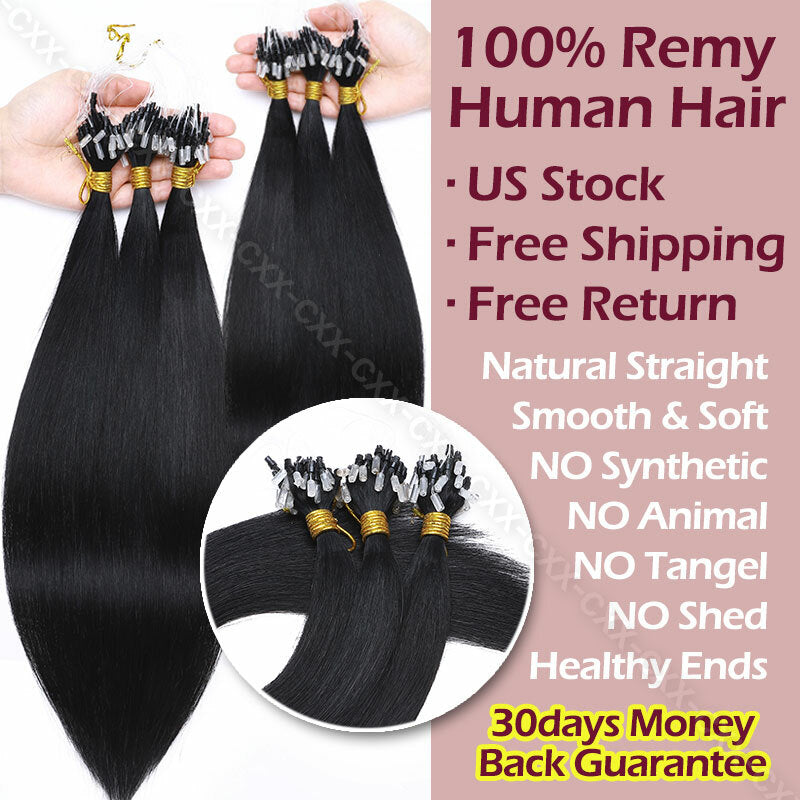 Micro Loop Hair Extensions Beads Link - Russian 100% Remy Human Hair Balayage