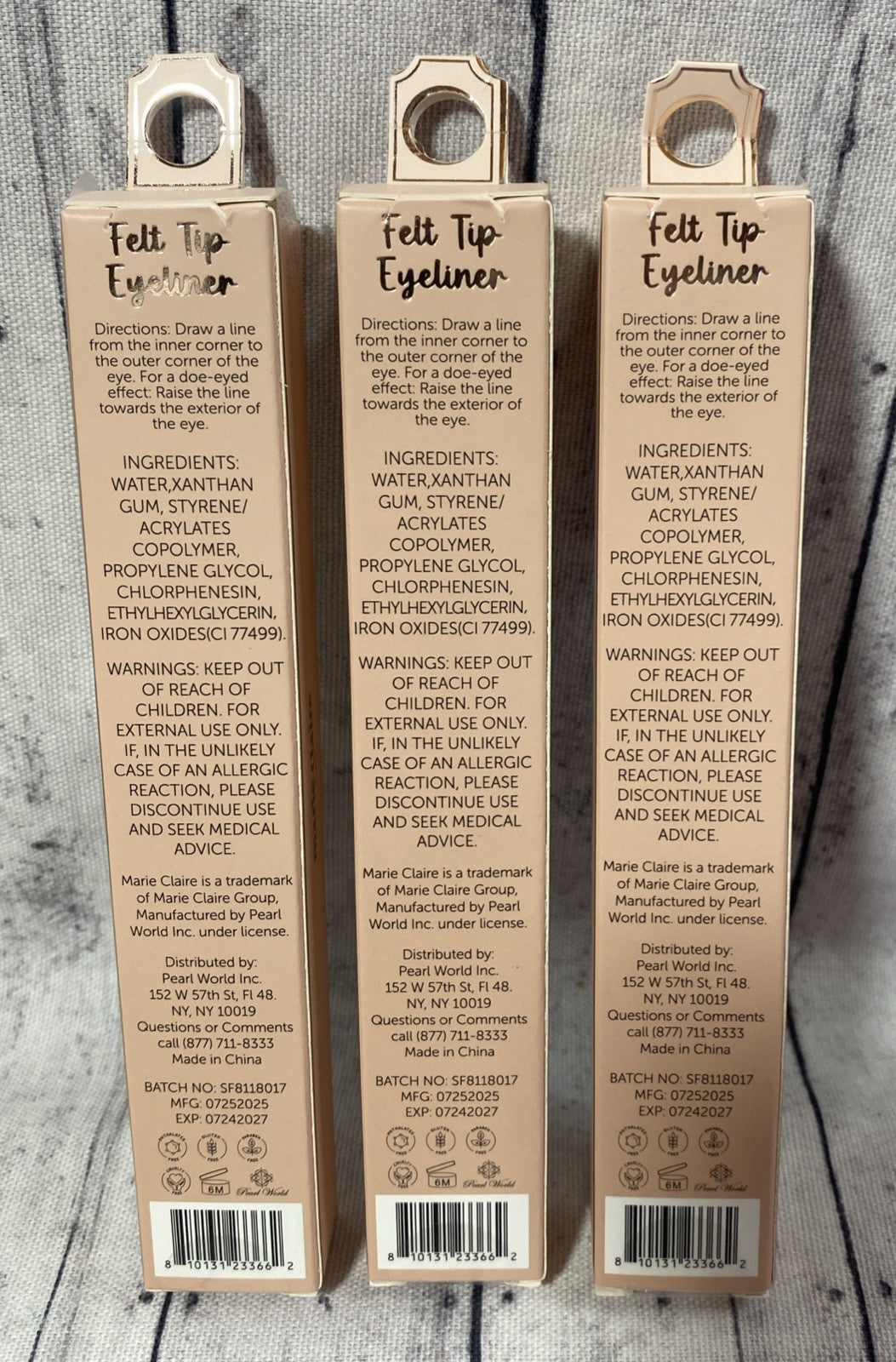 Felt Tip Eyeliner Pen Set - Ultra Black Intense Color 3-Pack