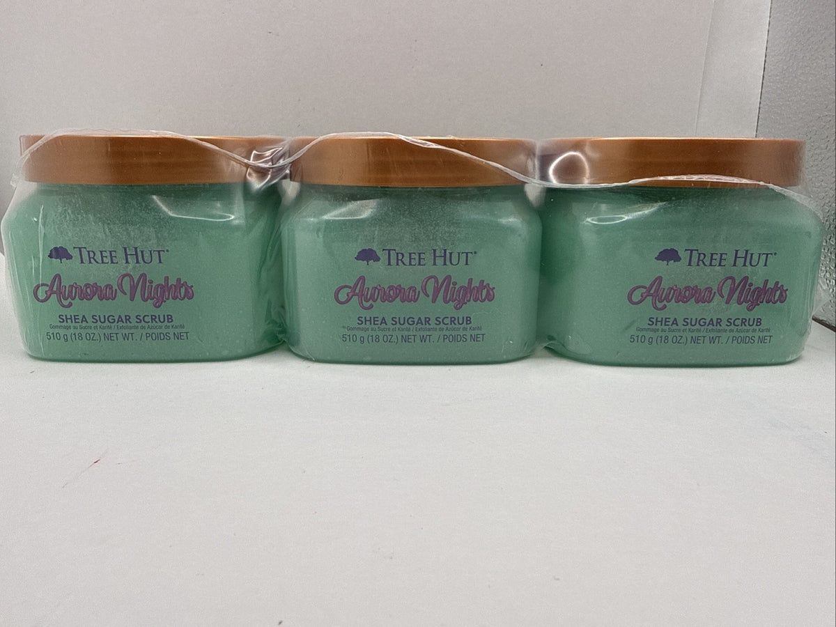 NEW SEALED Tree Hut shea sugar scrub 3 Pack Aurora NIGHTS Gift