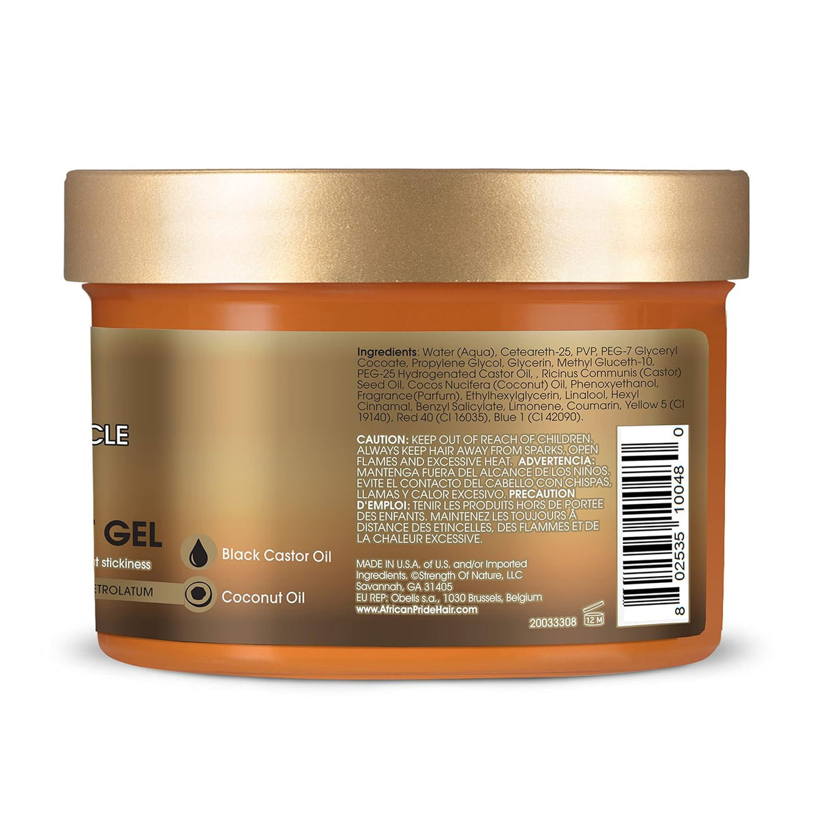 Black Castor Miracle Extra Hold Braid Gel for Natural Hair & Styles - 8oz