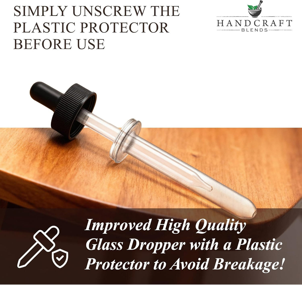 Glass Oil Dropper for 4 oz Bottles with Plastic Protector